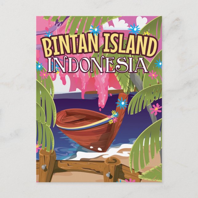 Bintan Island Indonesia travel poster Postcard (Front)