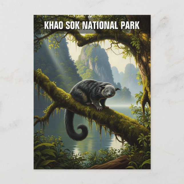 Binturong in Khao Sok National Park Thailand Postcard (Front)