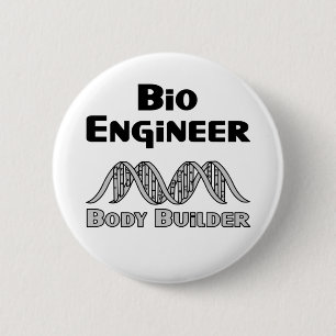 Bio Engineer Body Builder Ceramic Ornament Button
