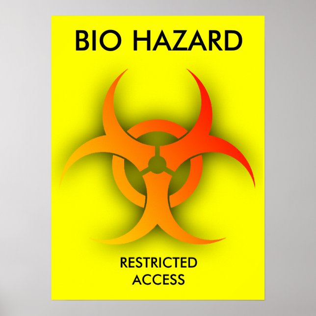 Bio Hazard Funny Print Poster Humor (Front)