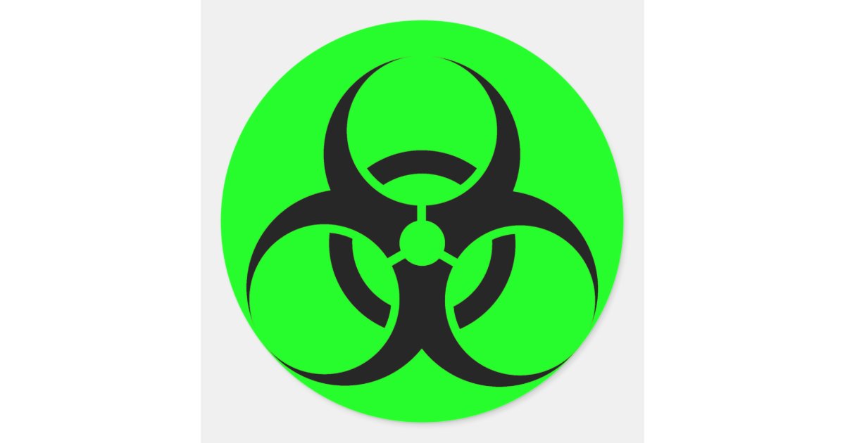 green hazard symbols