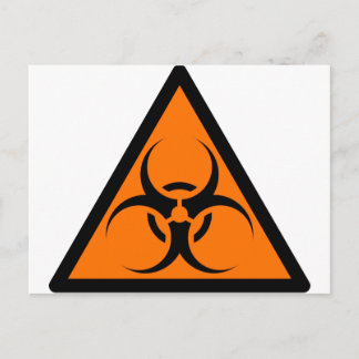 Bio Hazard or Biohazard Sign Symbol Warning Orange Postcard