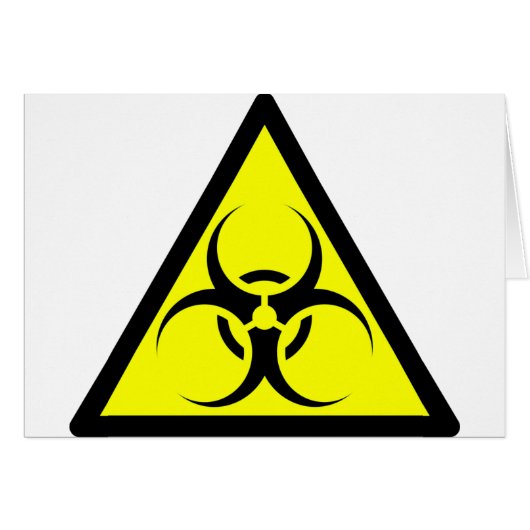 Bio Hazard or Biohazard Sign Symbol Warning Yellow Cards (Front Horizontal)