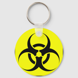 Bio Hazard or Biohazard Sign Symbol Warning Yellow Keychain