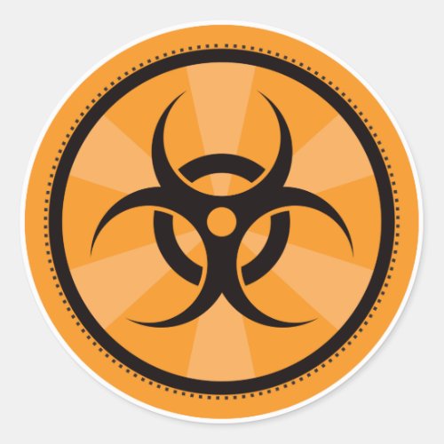Bio_Hazard _ Orange Classic Round Sticker