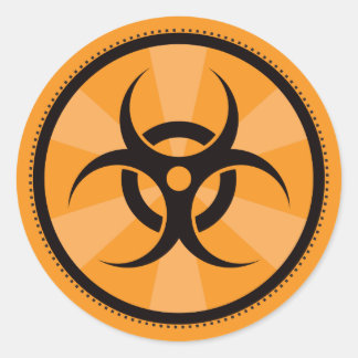 Bio-Hazard - Orange Classic Round Sticker