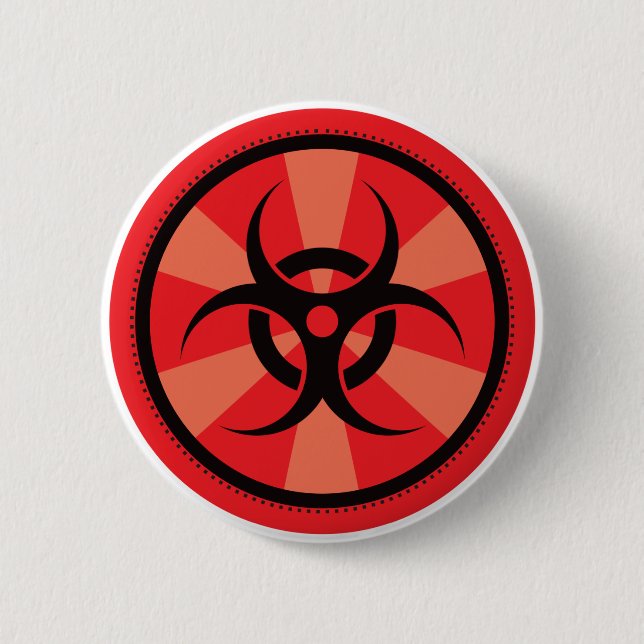 Bio-Hazard - Red Pinback Button (Front)
