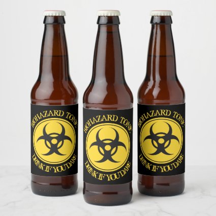 Bio hazard Tonic Danger Beer Bottle Label
