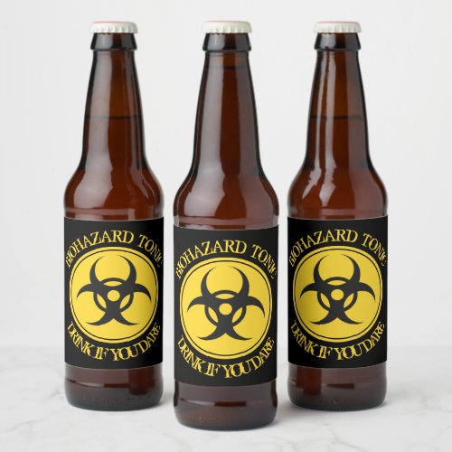 Bio hazard Tonic Danger Beer Bottle Label