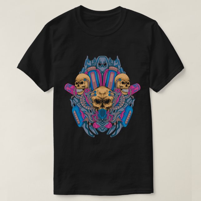 Bio-Mech Skull Fusion T-Shirt (Design Front)