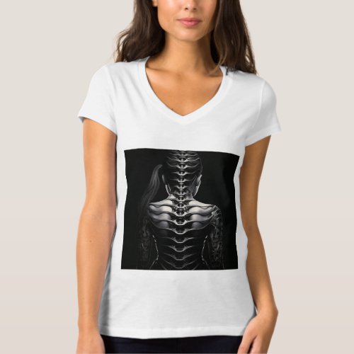 bio mechanical female spine T_Shirt