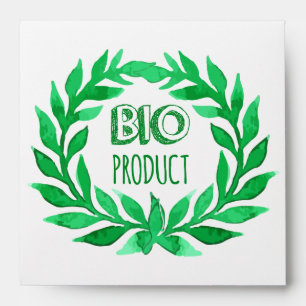 Bio Product Green Watercolor Farm Fresh Food Envelope