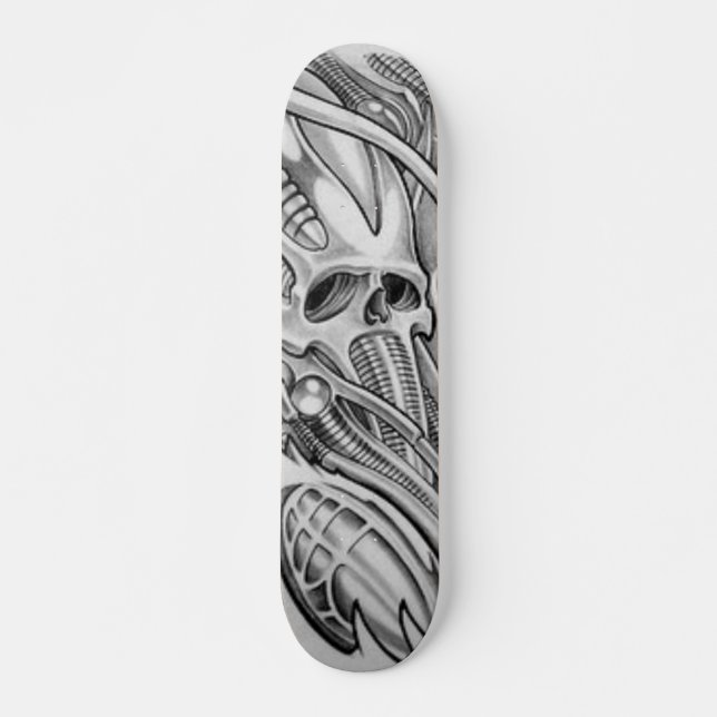 bio skull 2 RITON TATTOO Skateboard Deck (Front)