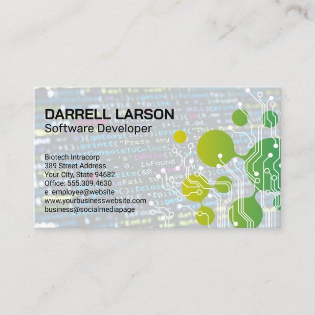 Bio Tech Graphics | Software Code Business Card (Front)