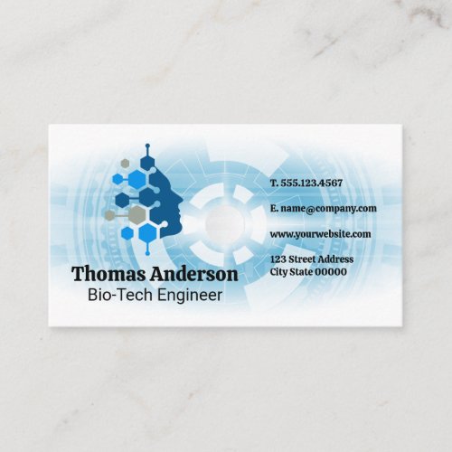 Bio Tech Logo  Engineer Business Card