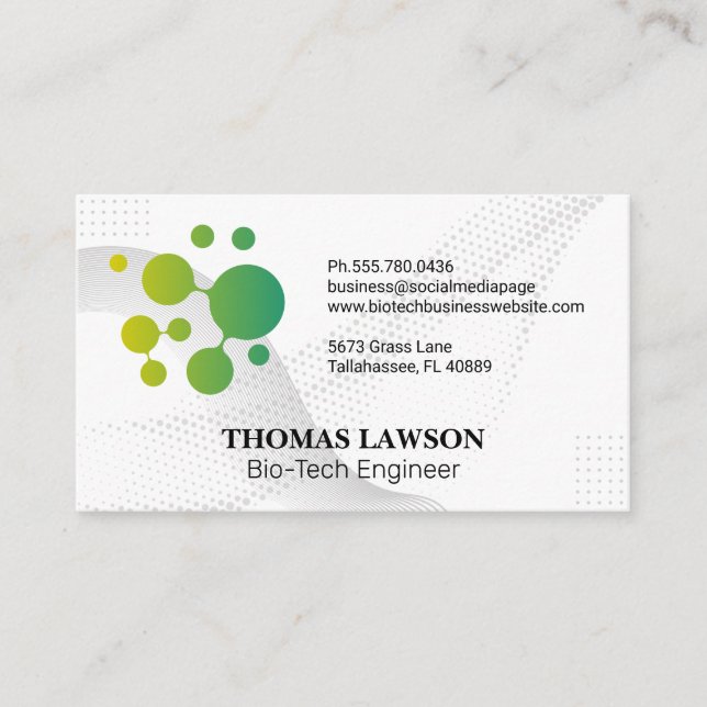 Bio Tech Modern Logo Business Card (Front)