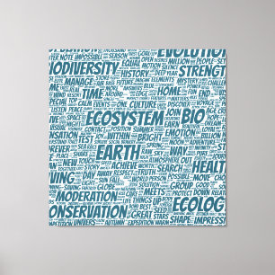 Bio Word Cloud Text Model Biodiversity Canvas Print