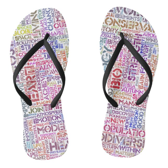 Bio Word Cloud Text Reason Biodiversity Flip Flops (Footbed)