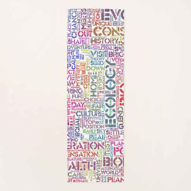 Bio Word Cloud Text Reason Biodiversity Yoga Mat (Front)