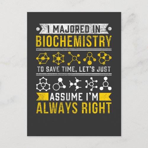 Biochemistry Humor Biologist Funny Scientist Joke Postcard