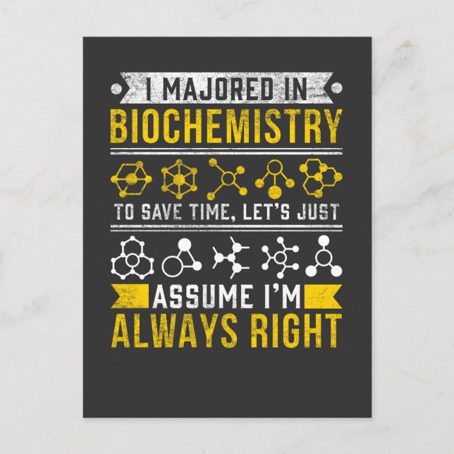 Biochemistry Humor Biologist Funny Scientist Joke Postcard (Front)