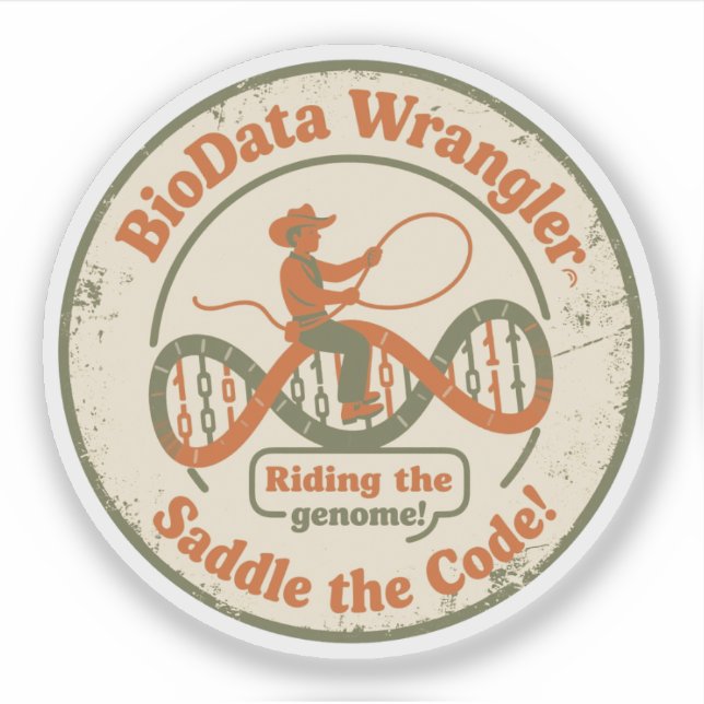 BioData Wrangler Mastering the Genome Sticker (Front)
