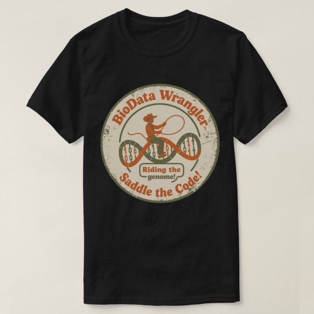 BioData Wrangler Mastering the Genome T-Shirt (Design Front)