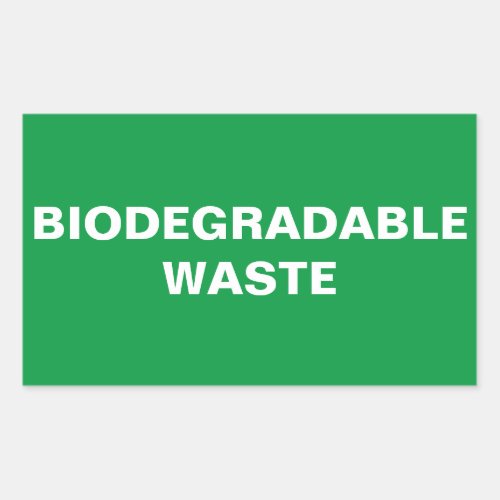 Biodegradable Waste Sign Rectangular Sticker