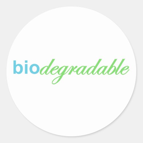 Biodegradeable Classic Round Sticker