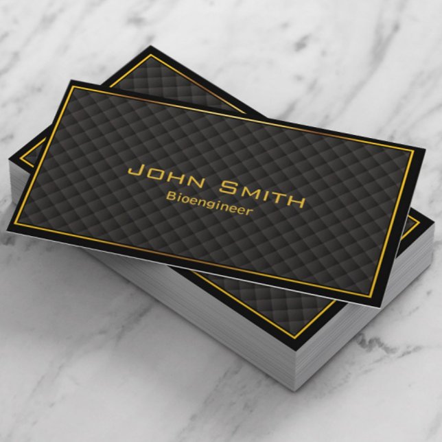 Bioengineer Modern Gold Frame Diamond Grids Business Card (Creator Uploaded)