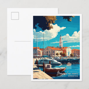 Biograd na moru Croatia vintage travel Postcard