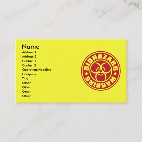 BIOHAZARD BUSINESS CARDS