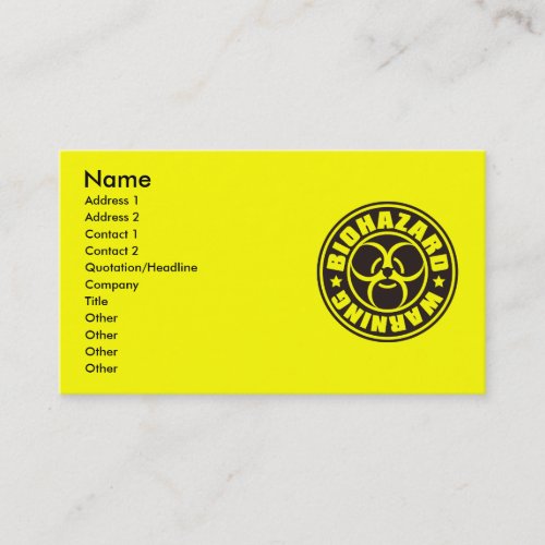 BIOHAZARD BUSINESS CARD