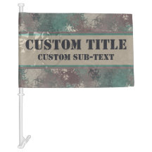 Biohazard Camo Car Flag w/ Custom Text