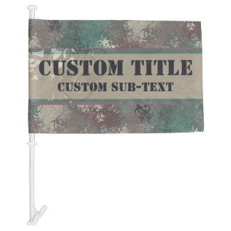Biohazard Camo Car Flag w/ Custom Text