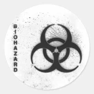 biohazard classic round sticker