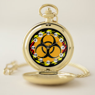 Biohazard Design (Korean Face)by Kenneth  Yoncich Pocket Watch
