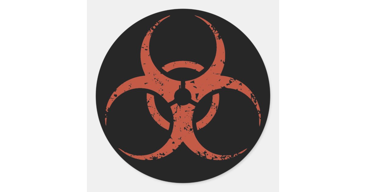Dist Sticker Biohazard -dist -red classic round sticker | Zazzle