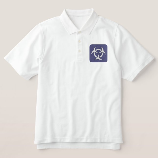 BIOHAZARD EMBROIDERED POLO SHIRT (Design Front)