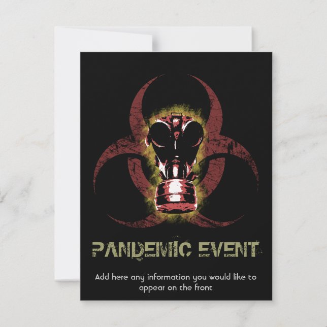 Biohazard Gas Mask Customizable Invitation (Front)