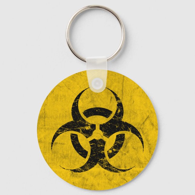 Biohazard Grunge Customizable Keychain (Front)