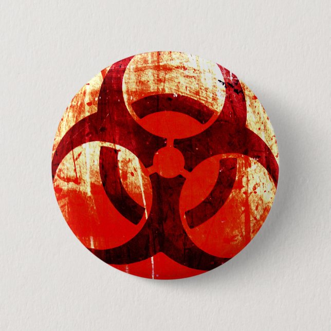Biohazard Grunge Pinback Button (Front)