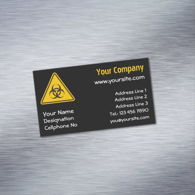 Biohazard Icon Business Card Magnet (In Situ)