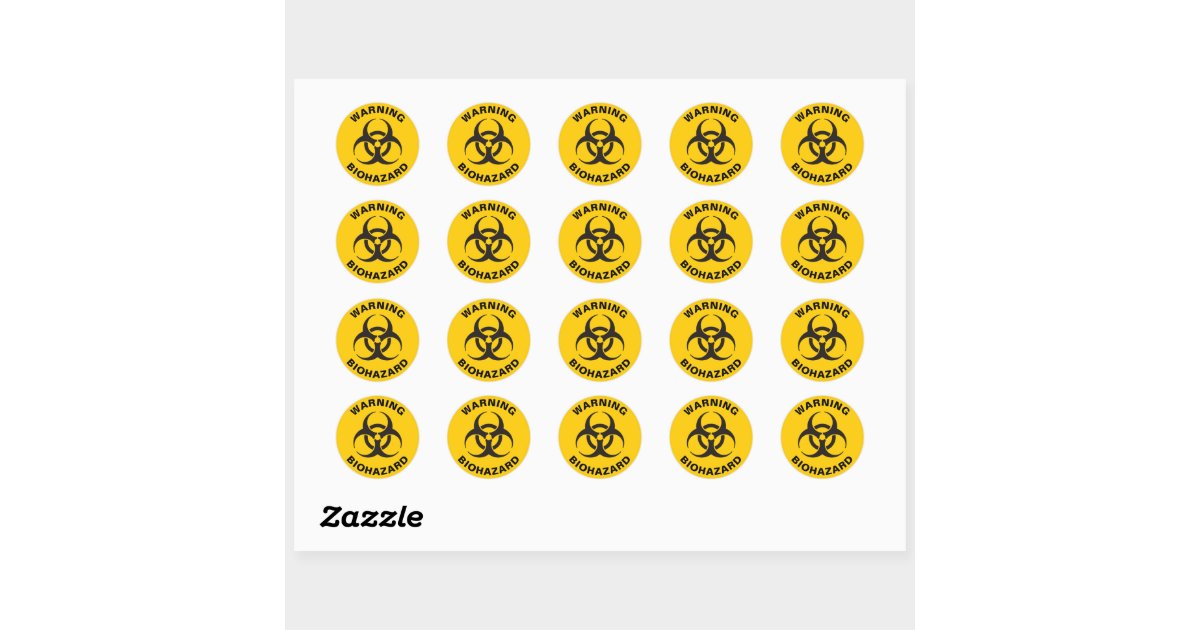Biohazard Icon Classic Round Sticker | Zazzle