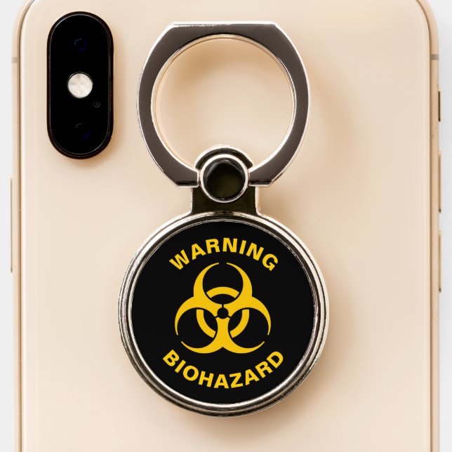 Biohazard Icon Phone Ring Stand (Close Up)