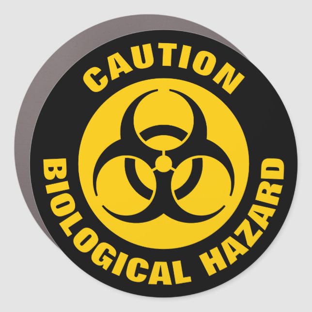 Biohazard Icon Round Car Magnet (Front)