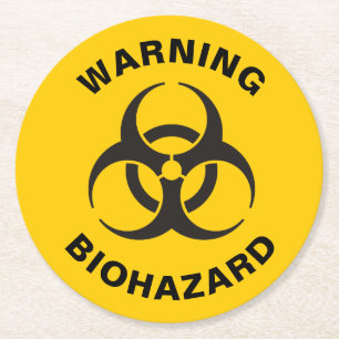Biohazard Icon Round Paper Coaster