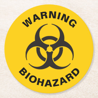 Biohazard Icon Round Paper Coaster
