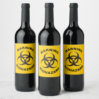 Biohazard Icon Wine Label