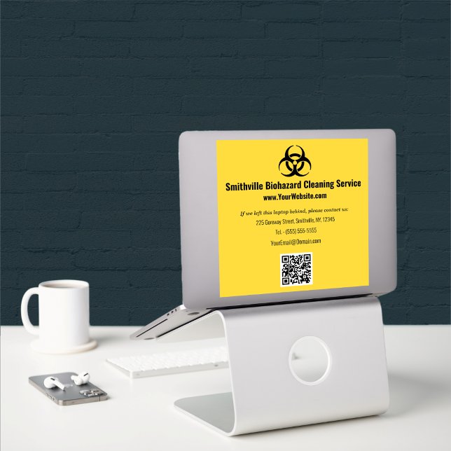 Biohazard Industry - Black on a yellow background Sticker (Biohazard Industry - Black on a yellow background Sticker by Office Accessories Shop)